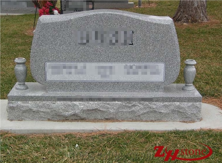 Good Quality Serp Top with Bevel Sesame White/ G603 Granite Tombstone Design/ Single Monuments/ Upright Monuments/ Headstones/ Bevel Headstones