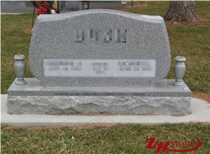 Good Quality Serp Top with Bevel Sesame White/ G603 Granite Tombstone Design/ Single Monuments/ Upright Monuments/ Headstones/ Bevel Headstones