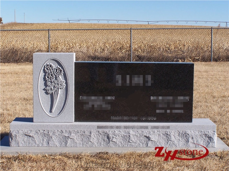 Good Quality Serp Top with Bevel Sesame White/ G603 Granite Tombstone Design/ Single Monuments/ Upright Monuments/ Headstones/ Bevel Headstones