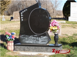 Good Quality Serp Top with Bevel Sesame White/ G603 Granite Tombstone Design/ Single Monuments/ Upright Monuments/ Headstones/ Bevel Headstones