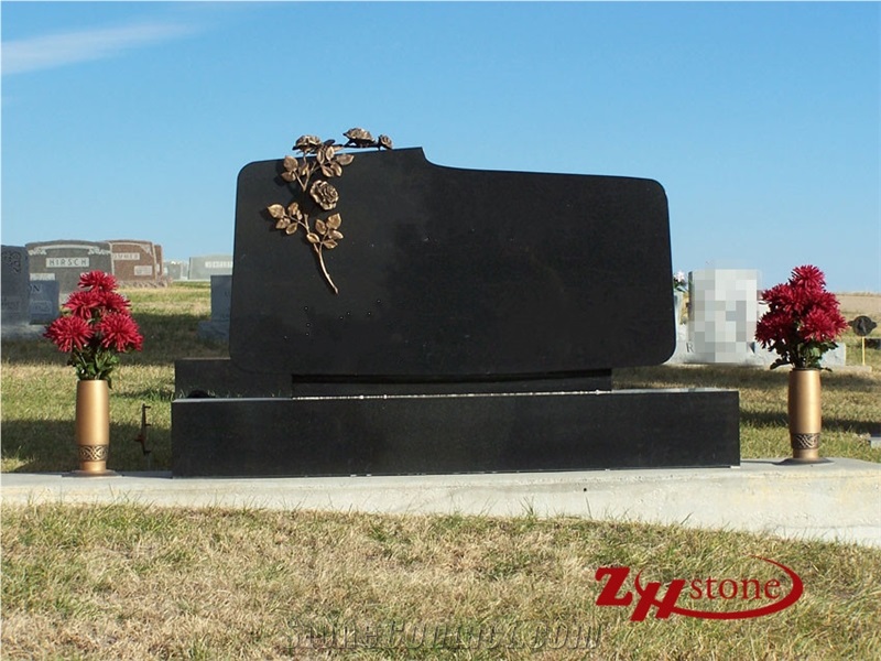 Good Quality Serp Top with Bevel Sesame White/ G603 Granite Tombstone Design/ Single Monuments/ Upright Monuments/ Headstones/ Bevel Headstones