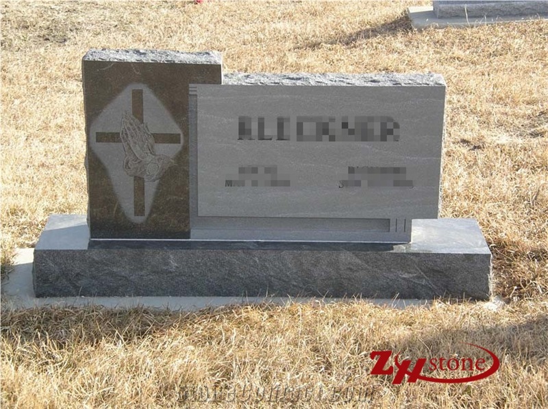 Good Quality Slant Top White Shoulders American Mahogany Granite Single Monuments/ Upright Monuments/ Headstones/ Gravestone/ Custom Monuments