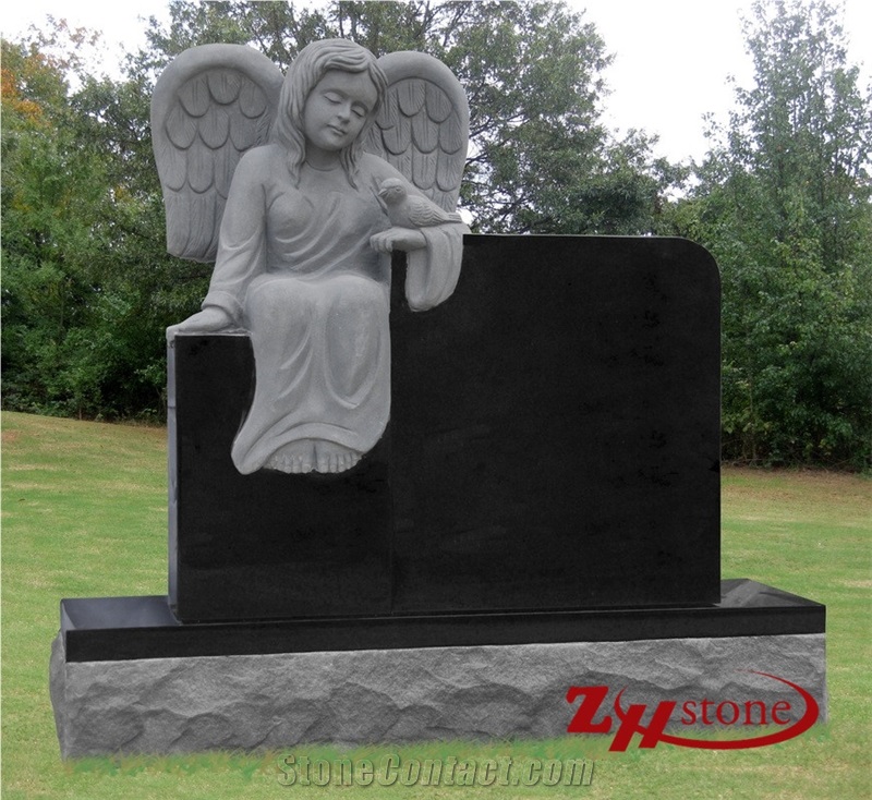 Good Quality Tree Upright Bahama Blue/ Vizag Blue Granite Tombstone Design/ Monument Design/ Western Style Monuments/ Single Monuments/ Upright Monuments