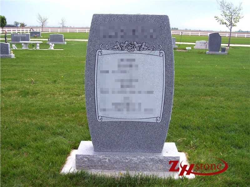 Good Quality Triangle with Shoulders Sesame White/ G603 Granite Single Monuments/ Upright Monuments/ Headstones/ Western Style Monuments/ Gravestone