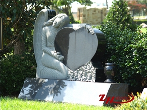 Good Quality Two Pieces Obelisk Tianshan Red Granite Single Monuments/ Upright Monuments/ Headstones/ Western Style Monuments/ Custom Monuments
