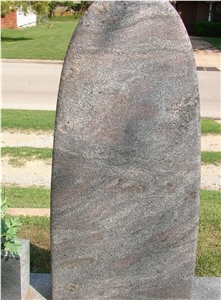 Multicolor Red Granite Upright Headstone