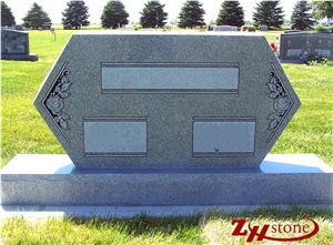 Polished Flat Top Hexagan Design Sesame White/ G603 Grnaite Tombstone Design/ Single Monuments/ Upright Monuments/ Family Monuments/ Headstones