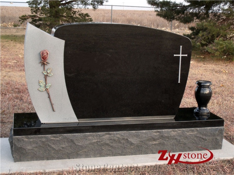 Polished Flat Top Hexagan Design Sesame White/ G603 Grnaite Tombstone Design/ Single Monuments/ Upright Monuments/ Family Monuments/ Headstones