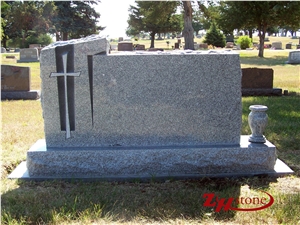 Polished Flat Top Hexagan Design Sesame White/ G603 Grnaite Tombstone Design/ Single Monuments/ Upright Monuments/ Family Monuments/ Headstones