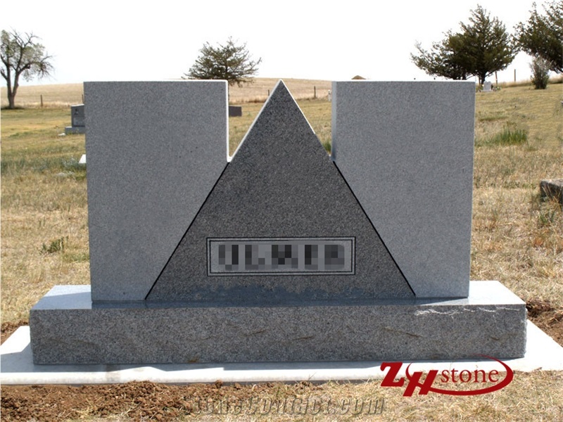 Polished Flat Top Hexagan Design Sesame White/ G603 Grnaite Tombstone Design/ Single Monuments/ Upright Monuments/ Family Monuments/ Headstones
