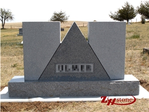 Polished Flat Top Hexagan Design Sesame White/ G603 Grnaite Tombstone Design/ Single Monuments/ Upright Monuments/ Family Monuments/ Headstones