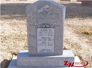 Roof Top with Bevel Sesame White/ G603 Granite Single Monuments/ Headstones/ Bevel Headstones/ Upright Monuments/ Gravestone