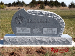 Roof Top with Bevel Sesame White/ G603 Granite Single Monuments/ Headstones/ Bevel Headstones/ Upright Monuments/ Gravestone
