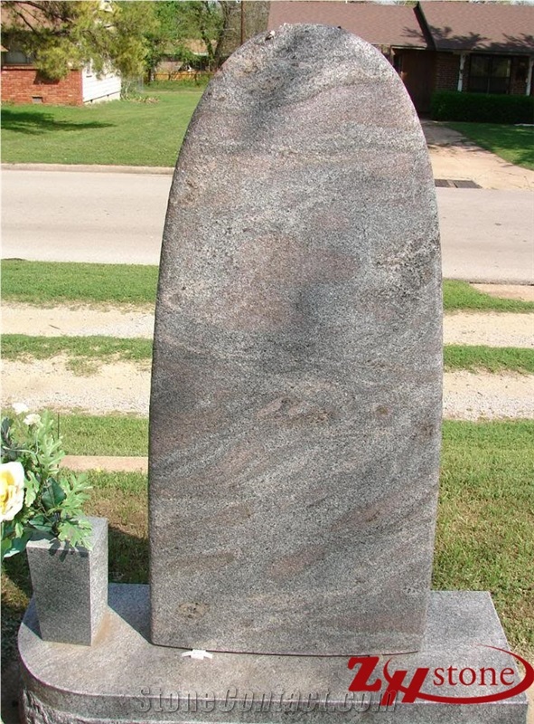Tiger Design Royal Red Diamond Granite Gravestone
