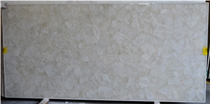 White Quartz Semiprecious Stone Tiles & Slabs