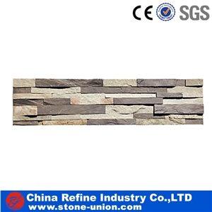 7 Strips Nature Cultured Stone Panel,Wall Stone Veneer,Ledge Stone Veneer,Stacked Stone Wall Cladding, Ledge Stone Corner