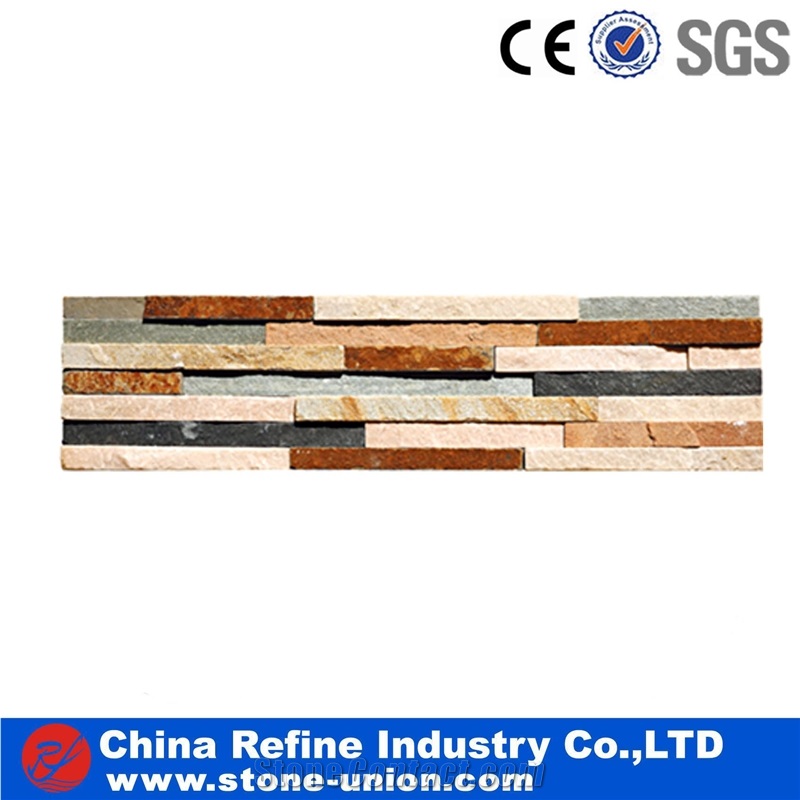 7 Strips Nature Cultured Stone Panel,Wall Stone Veneer,Ledge Stone Veneer,Stacked Stone Wall Cladding, Ledge Stone Corner