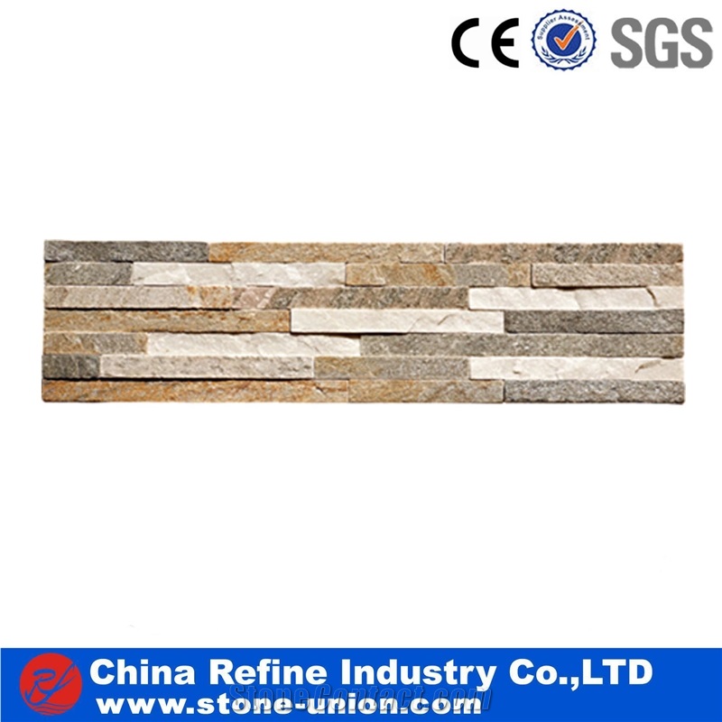 7 Strips Nature Cultured Stone Panel,Wall Stone Veneer,Ledge Stone Veneer,Stacked Stone Wall Cladding, Ledge Stone Corner