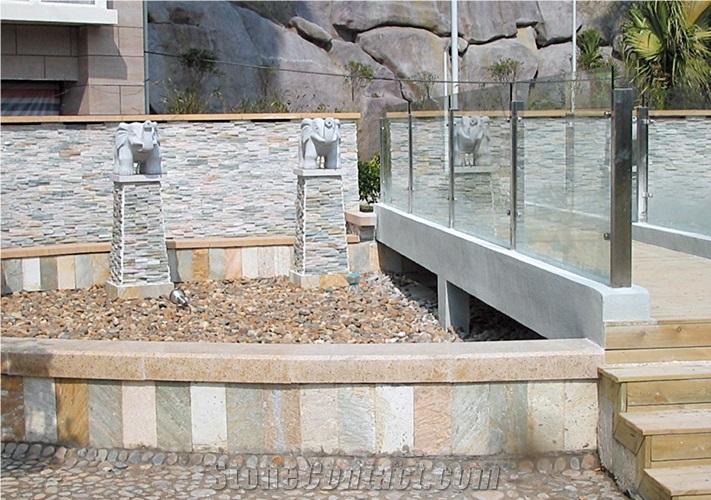 7 Strips Nature Cultured Stone Panel,Wall Stone Veneer,Ledge Stone Veneer,Stacked Stone Wall Cladding, Ledge Stone Corner