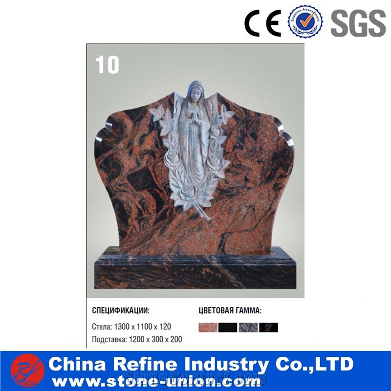Aurora Granite Western Style Tombstones Design , Cemetery Tombstones, Heart Monument , Engraved Tree Headstone
