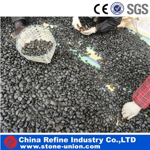 Black Unpolished River Stone Pebble For Landscaping