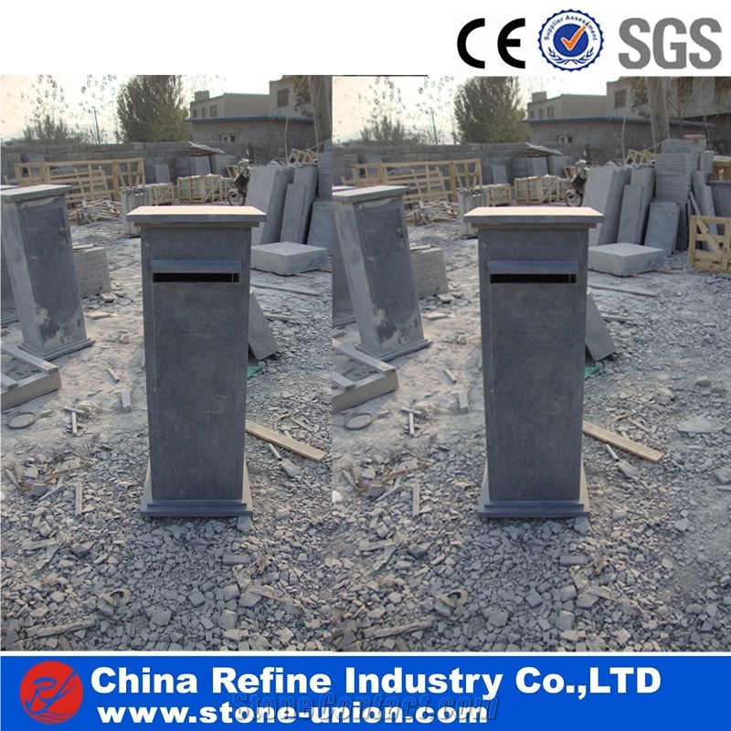 Blue Limestone Lanterns, Stone Mailbox, Blue Stone Garden Lanterns,Limestone Garden Lantern Sculptures