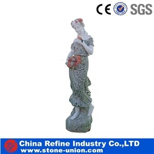 China Multicolor Marble Hand-Sculpted Classical Garden Statues & Sculptures