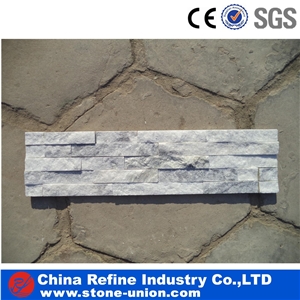 Cloud Grey Wall Quartzite Tile Staight Edges ,Culture Slate/Veneer Slate ,Grey Slate with White Quartzite Stone Cladding,White Stacked Stone Veneer