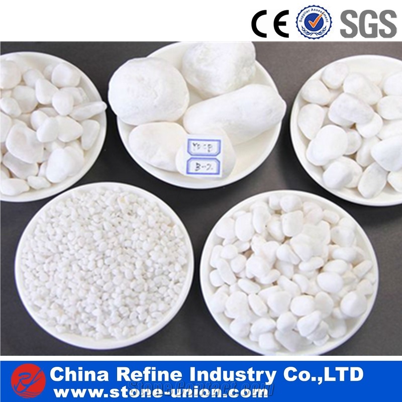 Discount Natural White Quartz Pebble Stone with Diffrent Size