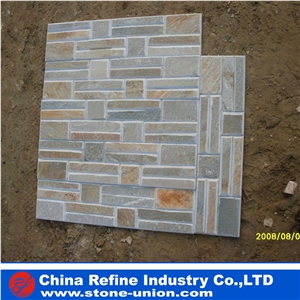 Golden White Slate Stacked Ledge Cultured Stone ,Cheap Wall Stone Panel ,Beige Slate Stone Veneer