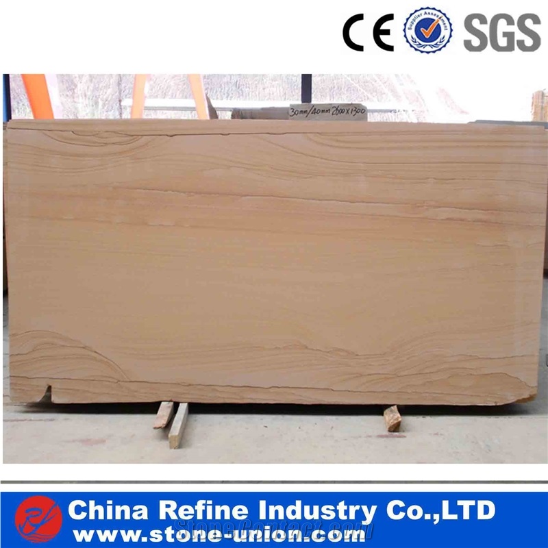 Landscape Yellow Sandstone Slab and Tile&China Yun Nan Beige Sandstone Floor Tiles& China Cheaper Sandstone French Pattern&Fossil Mint Sandstone Tiles