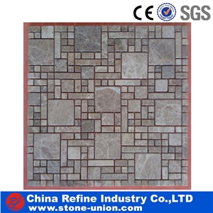 Light Emperador Marble Mosaic Pattern , Wall Mosaic , Polished Mosaic , Tumbled Mosaic