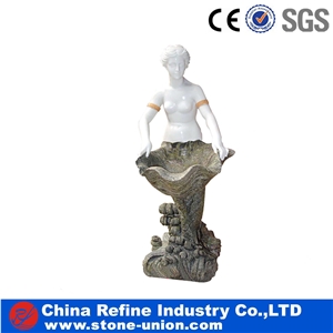 Multicolor Marble Human Sculpture & Landscape Statue,Human Woman Garden Landscape Campus Sculpture