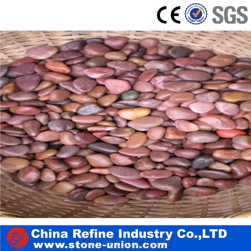 Polished Red Pebble Stone For Sale