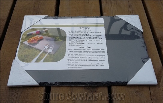 Rectangular Natural Slate Stone Cheese Board With Packaging