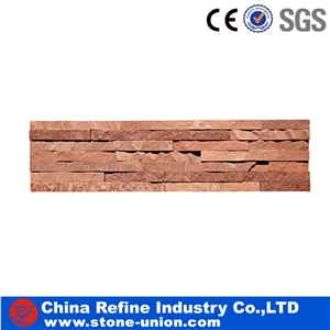 Red Wall Stone Panels, Cultured Stone, Stacked Stone Veneer