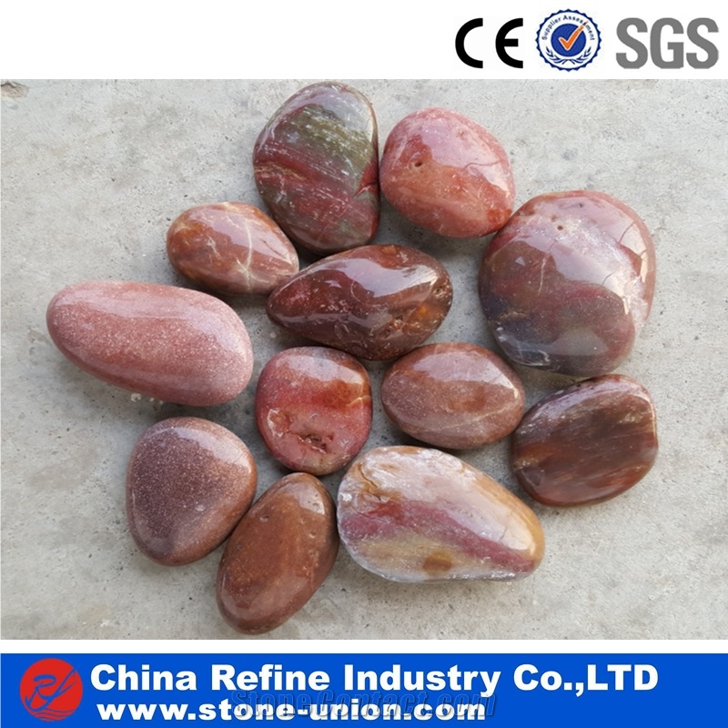 River Stone Pebble Red Color For Landscape Stone