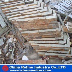 Rusty Corner Veneer Stone For Wall Decoration , Rustic Flexible Stone Veneer , Stacked Stone