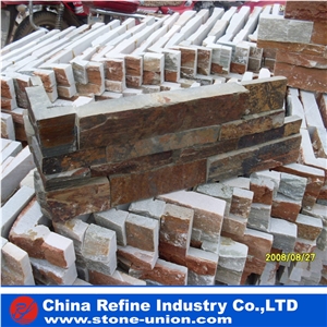 Rusty Corner Veneer Stone For Wall Decoration , Rustic Flexible Stone Veneer , Stacked Stone