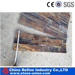 Rusty Slate Stone Veneers ,Brown Cement Ledgestone Panel ,Cultured Slate ,Wall Cladding,Cement Ledgestone Panel