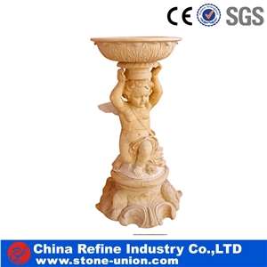 Yellow Marble Stone Figure Carving Human Sculptures