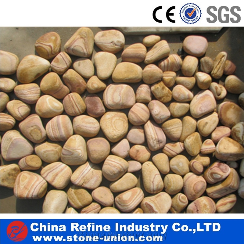 Yellow Rainbow Sandstone Pebbles
