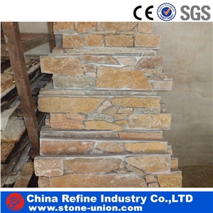 Yellow Slate in Outside Wall Slate ,Cultured Stone Veneer,Split Stone Culture Stone