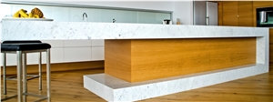 White Marble Stone Kitchen Bench