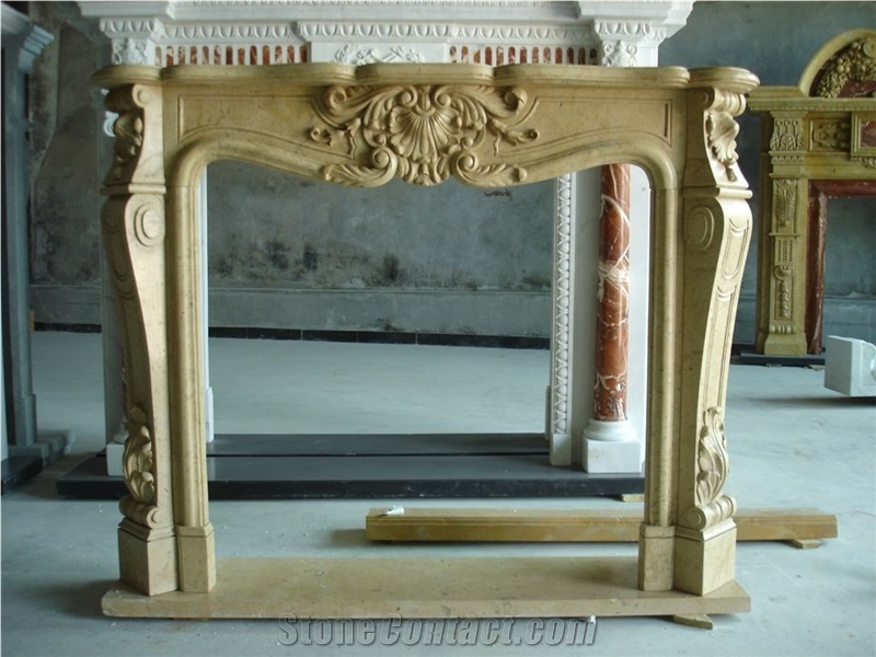 Beige French Style Fireplace-Rsc095 Marble