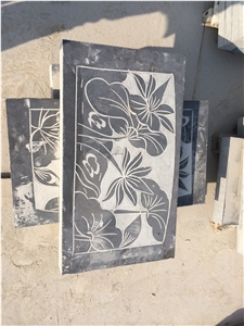 Blue Stone Engraving Tile Wall Reliefs