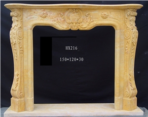 Brown French Style Fireplace-Rsc082 Marble
