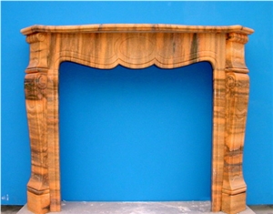 French Style Fireplace-Rsc068 Marble, Brown Marble Fireplace
