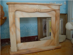 French Style Fireplace-Rsc123 Marble, Beige Marble Fireplace