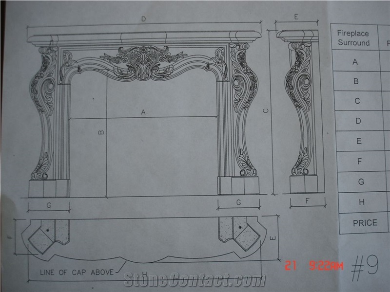 French Style White Fireplace-Rsc091 Marble